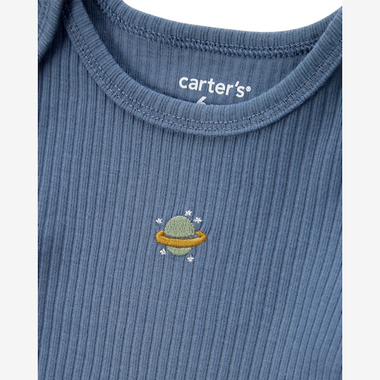 Conjunto longo bebê 3 peças nave espacial azul | Carter's