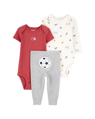 Conjunto longo bebê 3 peças futebol multicor | Carter's