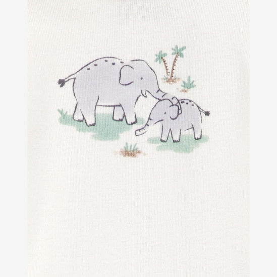 Conjunto longo bebê 3 peças família elefante cinza | Carter's
