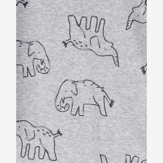 Conjunto longo bebê 3 peças família elefante cinza | Carter's