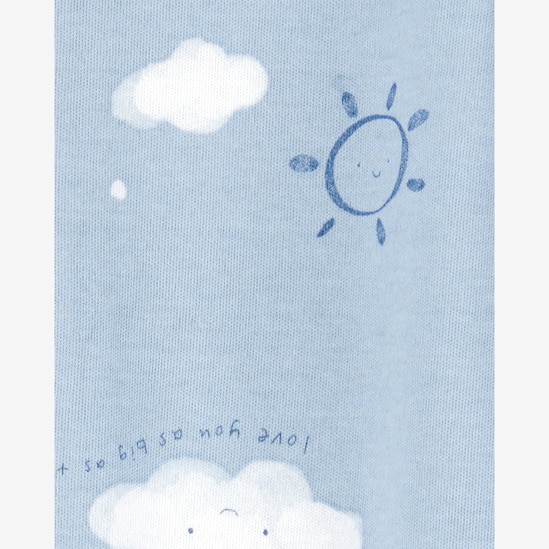 Macacão bebê manga longa com pezinho nuvem azul | Carter's