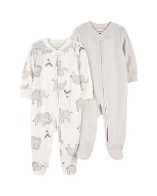 Kit macacão bebê 2 peças com pezinho elefante multicor | Carter's