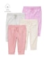 Kit calça bebê 4 peças cós elástico e laço multicor | Carter's