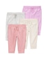 Kit calça bebê 4 peças cós elástico e laço multicor | Carter's
