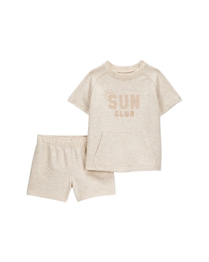 Conjunto curto bebê 2 peças mescla - bege | Carter's