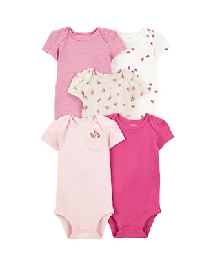 Kit body bebê 5 peças flores e joaninhas multicor | Carter's