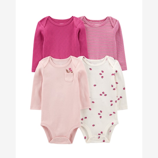 Kit body bebê 4 peças flores e joaninhas multicor | Carter's
