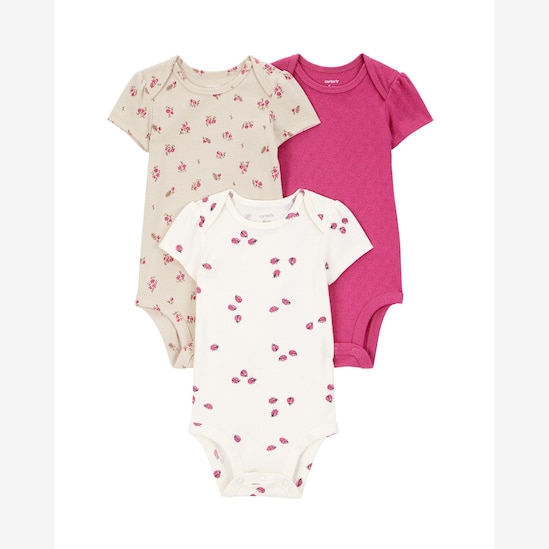 Kit body bebê 3 peças flores e joaninhas multicor | Carter's