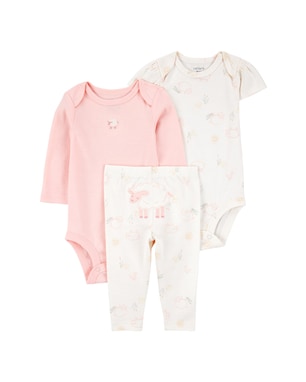 Conjunto longo bebê 3 peças ovelinha off-white | Carter's