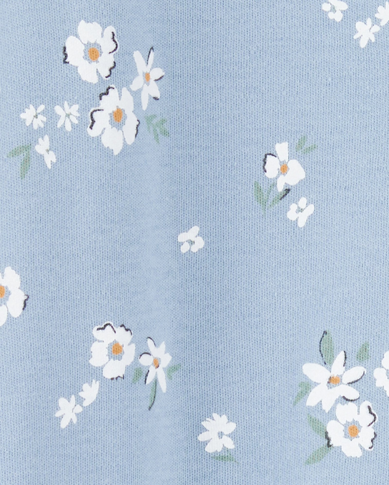 Macacão bebê manga longa com pezinho floral azul | Carter's