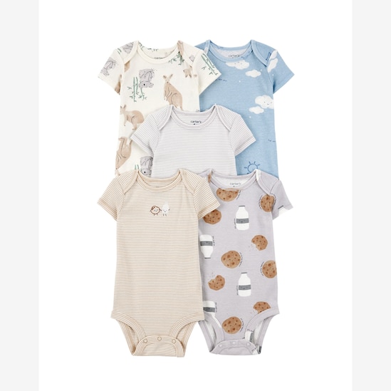 Kit body bebê 5 peças cookies e bichinhos | Carter's