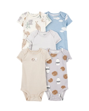 Kit body bebê 5 peças cookies e bichinhos | Carter's