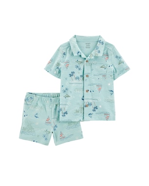 Conjunto bebê infantil 2 peças social verão praia azul | Carter's