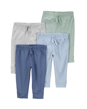 Kit calça bebê 4 peças cós elástico e laço multicor | Carter's