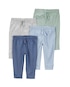Kit calça bebê 4 peças cós elástico e laço multicor | Carter's