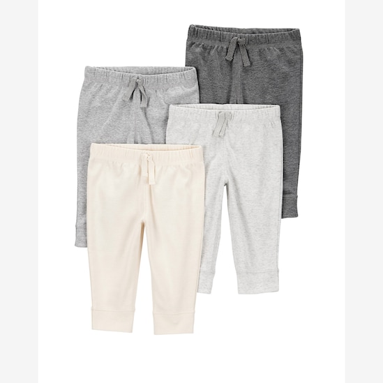 Kit calça bebê 4 peças cós elástico e laço multicor | Carter's
