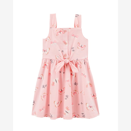 Vestido infantil evasê borboletas rosa | Carter's
