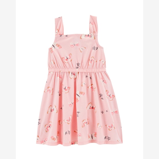 Vestido infantil evasê borboletas rosa | Carter's
