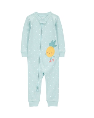 Macacão pijama bebê abacaxi e poá azul | Carter's