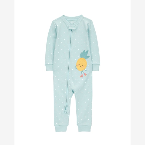 Macacão pijama Infantil abacaxi e poá azul | Carter's