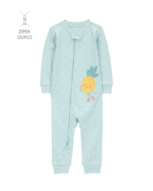 Macacão pijama Infantil abacaxi e poá azul | Carter's