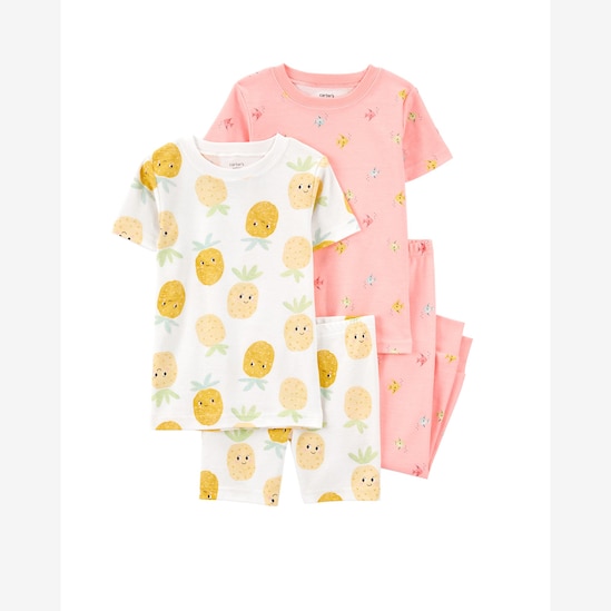 Pijama infantil 4 peças abacaxi e peixes multicor | Carter's