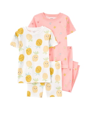 Pijama infantil 4 peças abacaxi e peixes multicor | Carter's