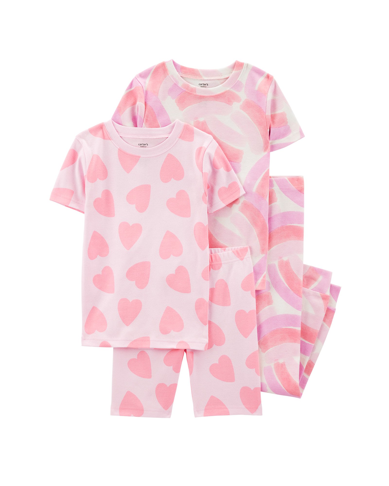 Pijama infantil 4 peças coração rosa | Carter's