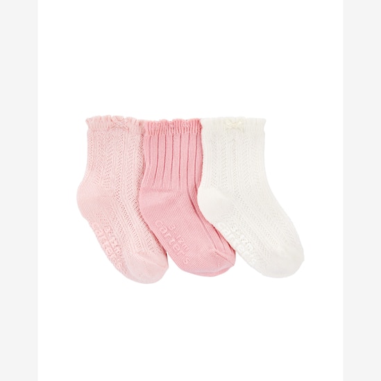 Kit meia bebê 3 pares com laço multicor | Carter's