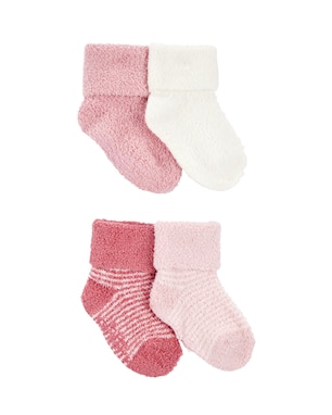 Kit meia bebê 4 pares fleece com listras multicor | Carter's