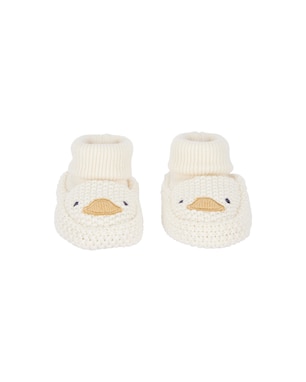 Pantufa bebê tricot patinho off-white | Carter's