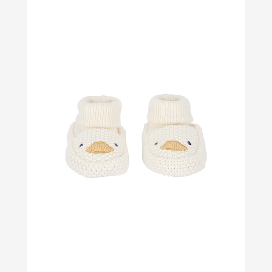 Pantufa bebê tricot patinho off-white | Carter's