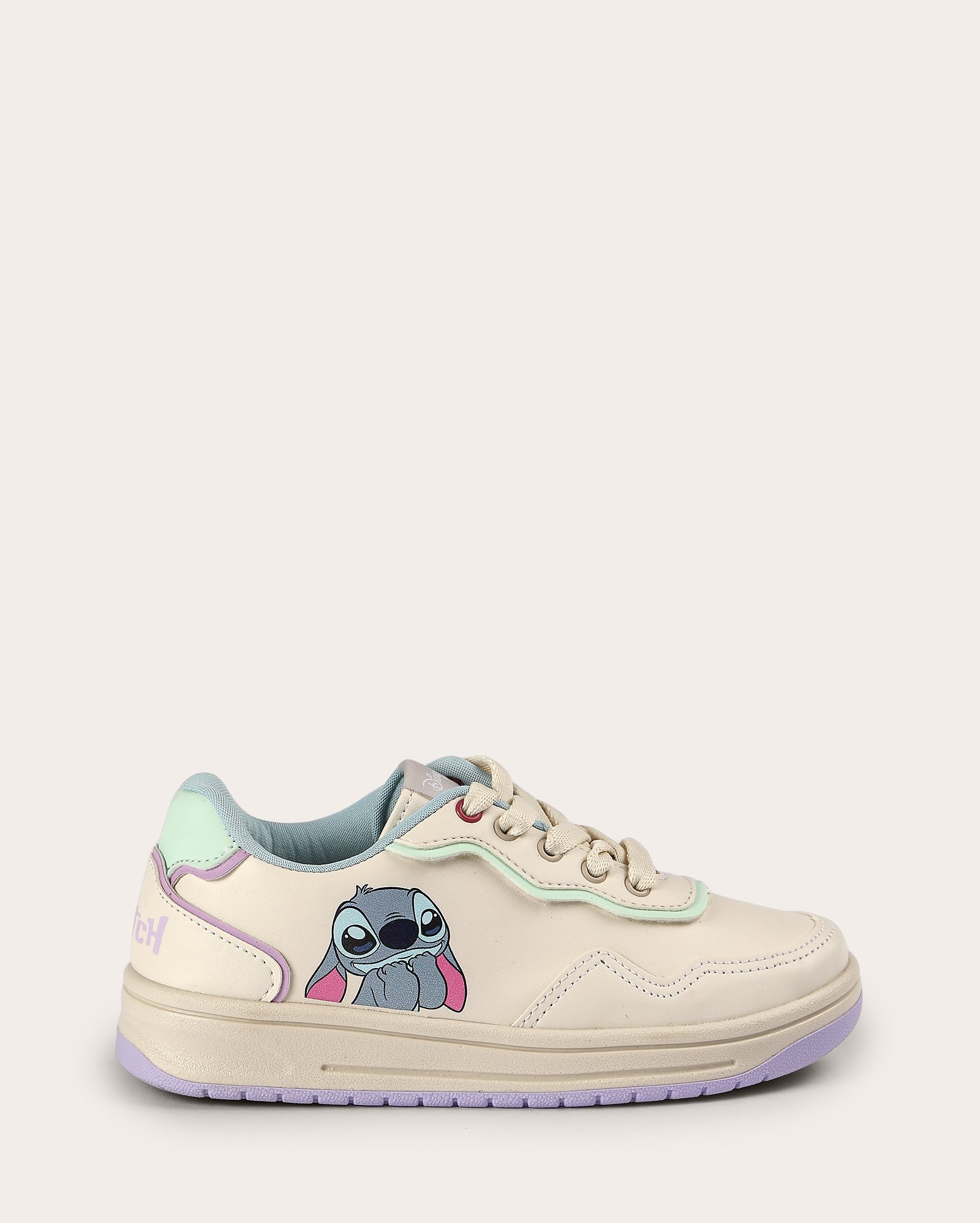 Tênis infantil com recortes Stitch off-white | Disney