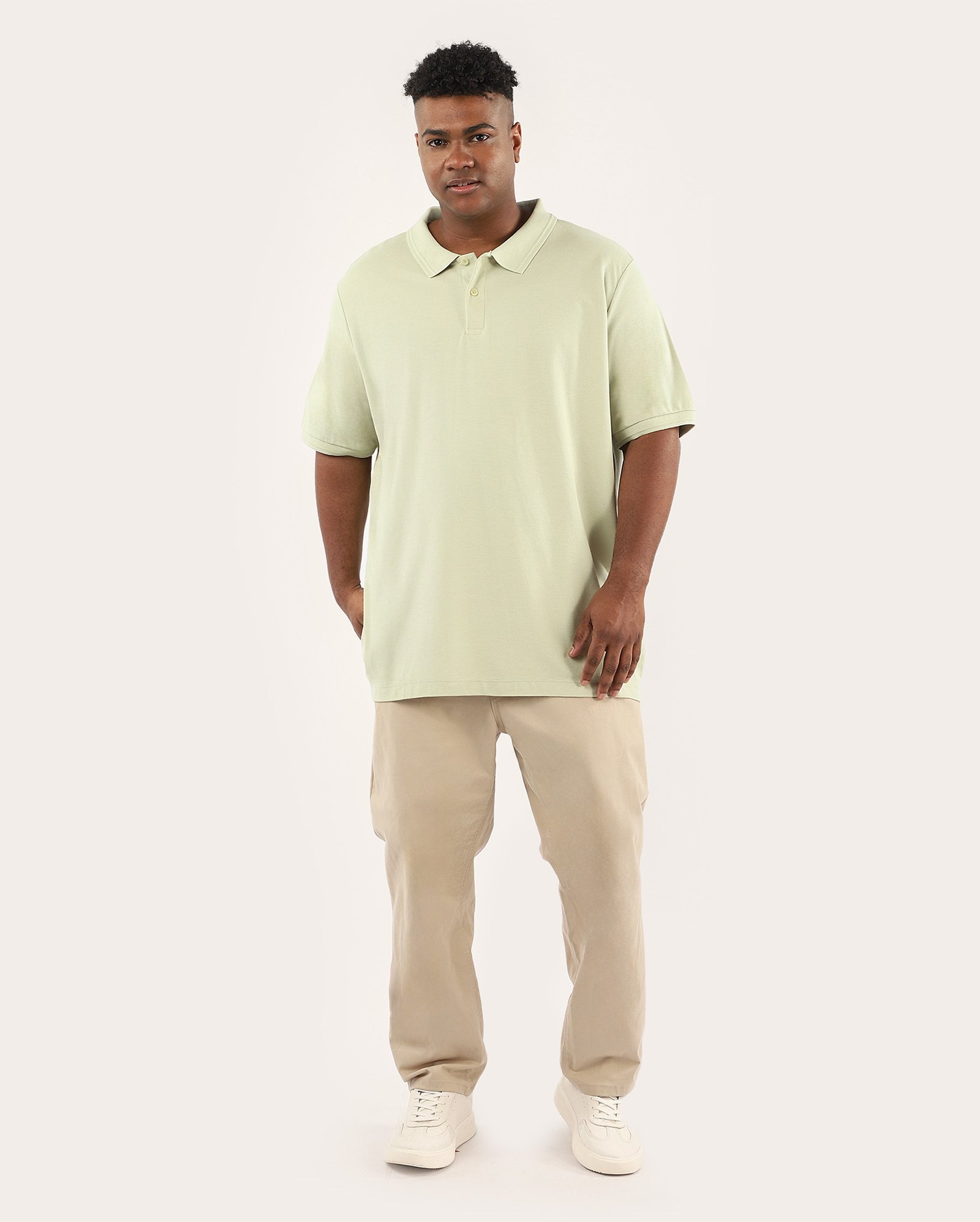 Camisa polo plus size masculina Pool Legacy piquet - Verde Claro