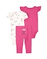 Conjunto longo bebê 3 peças joaninha rosa | Carter's