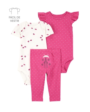 Conjunto longo bebê 3 peças joaninha rosa | Carter's