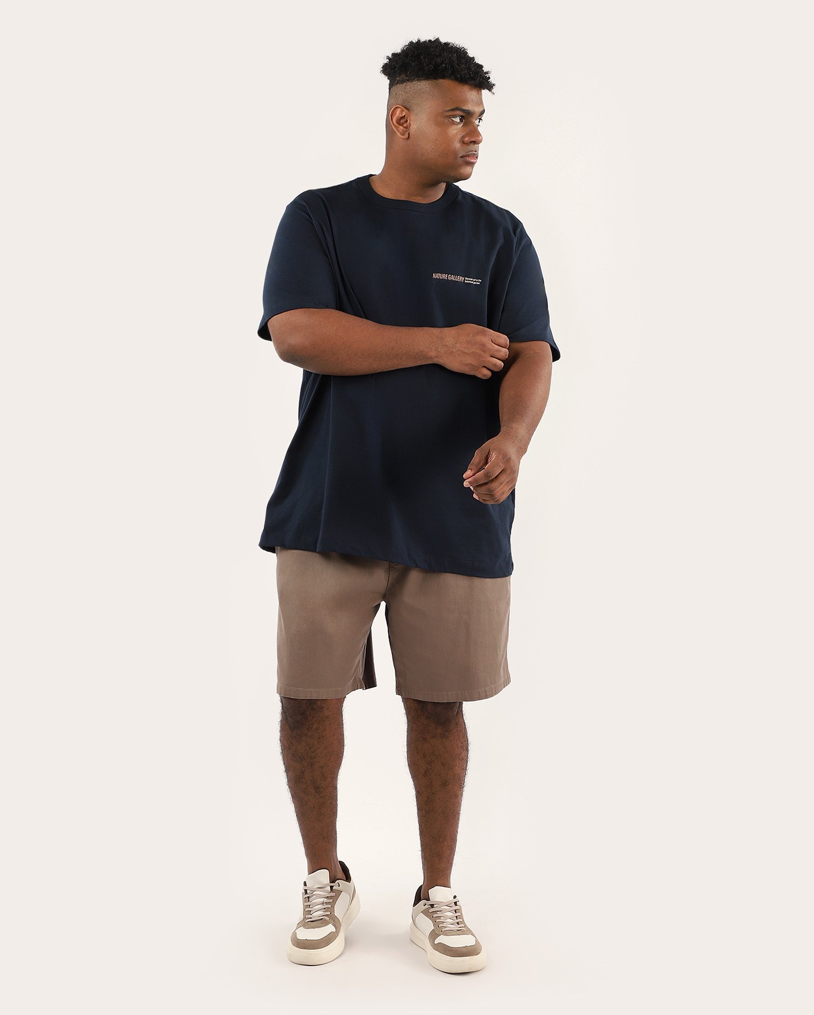 Camiseta masculina plus size regular Nature gallery azul