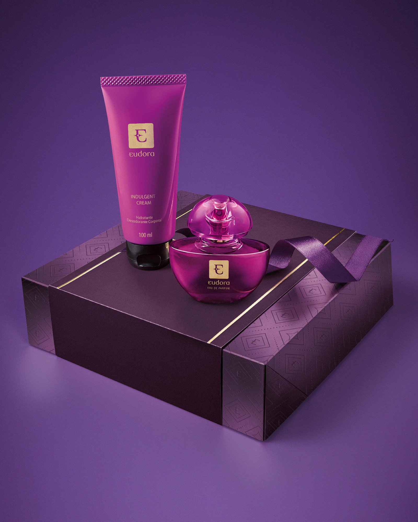 Kit perfume feminino Roxo EDP 35ml + creme corporal Indulgent Cream 100ml | Eudora