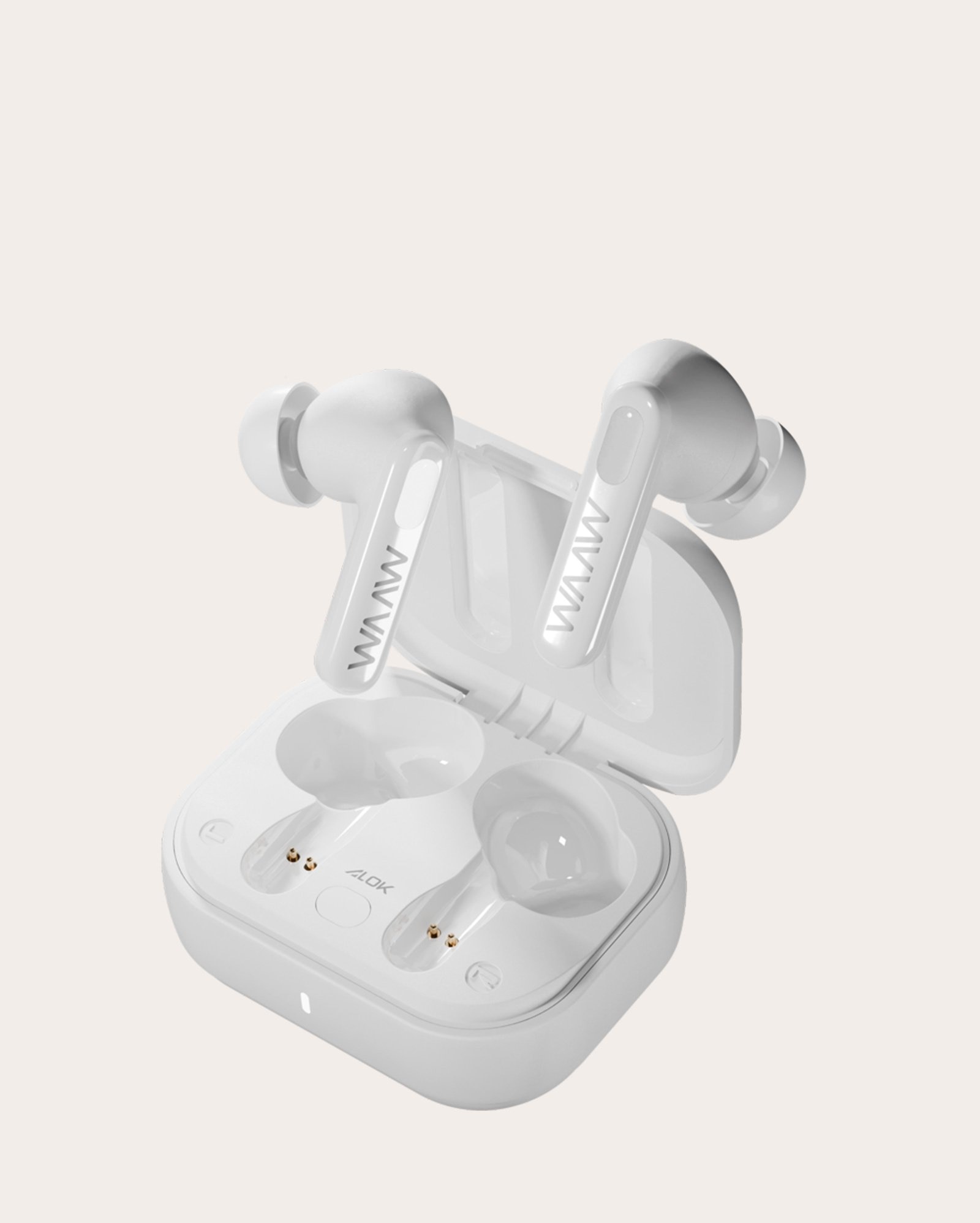 Fone de ouvido bluetooth MOB 500 ANC branco | WAAW by Alok
