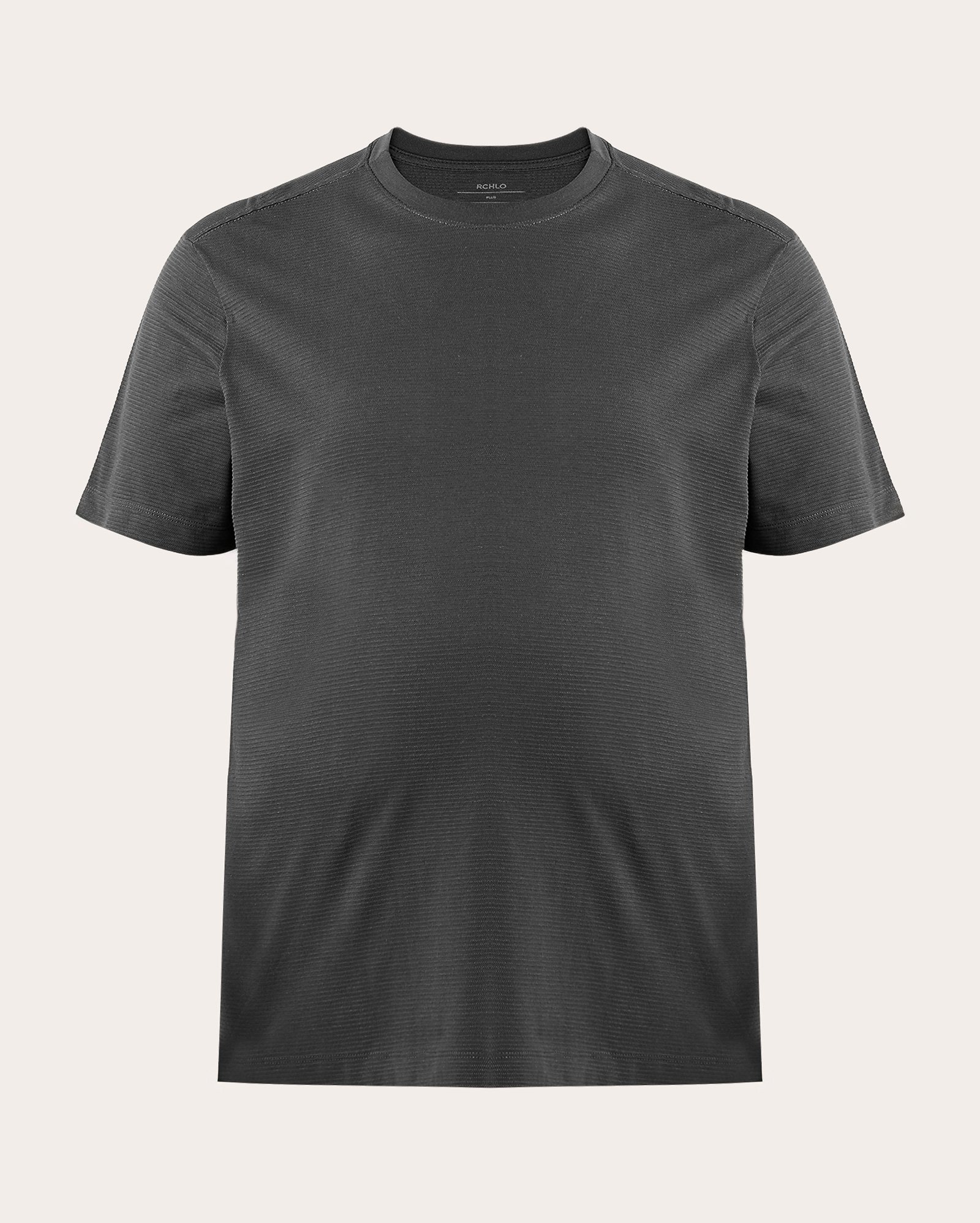Camiseta plus size masculina texturizada horizontal - cinza