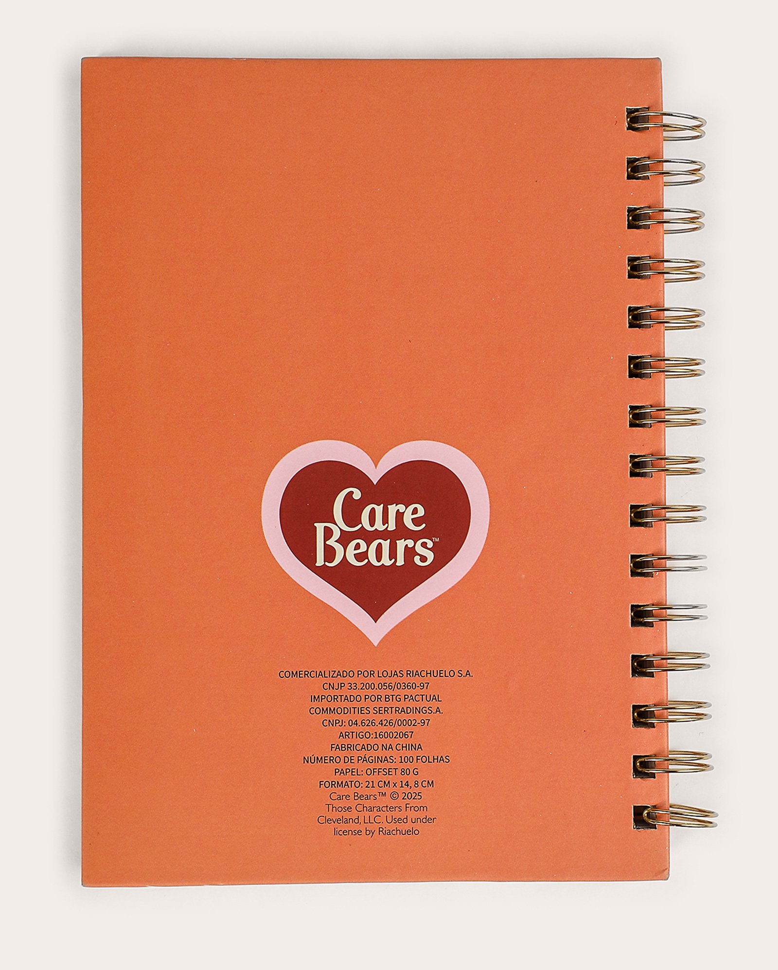 Caderno espiral Care Bear 21x14,8cm laranja | Ursinhos Carinhosos