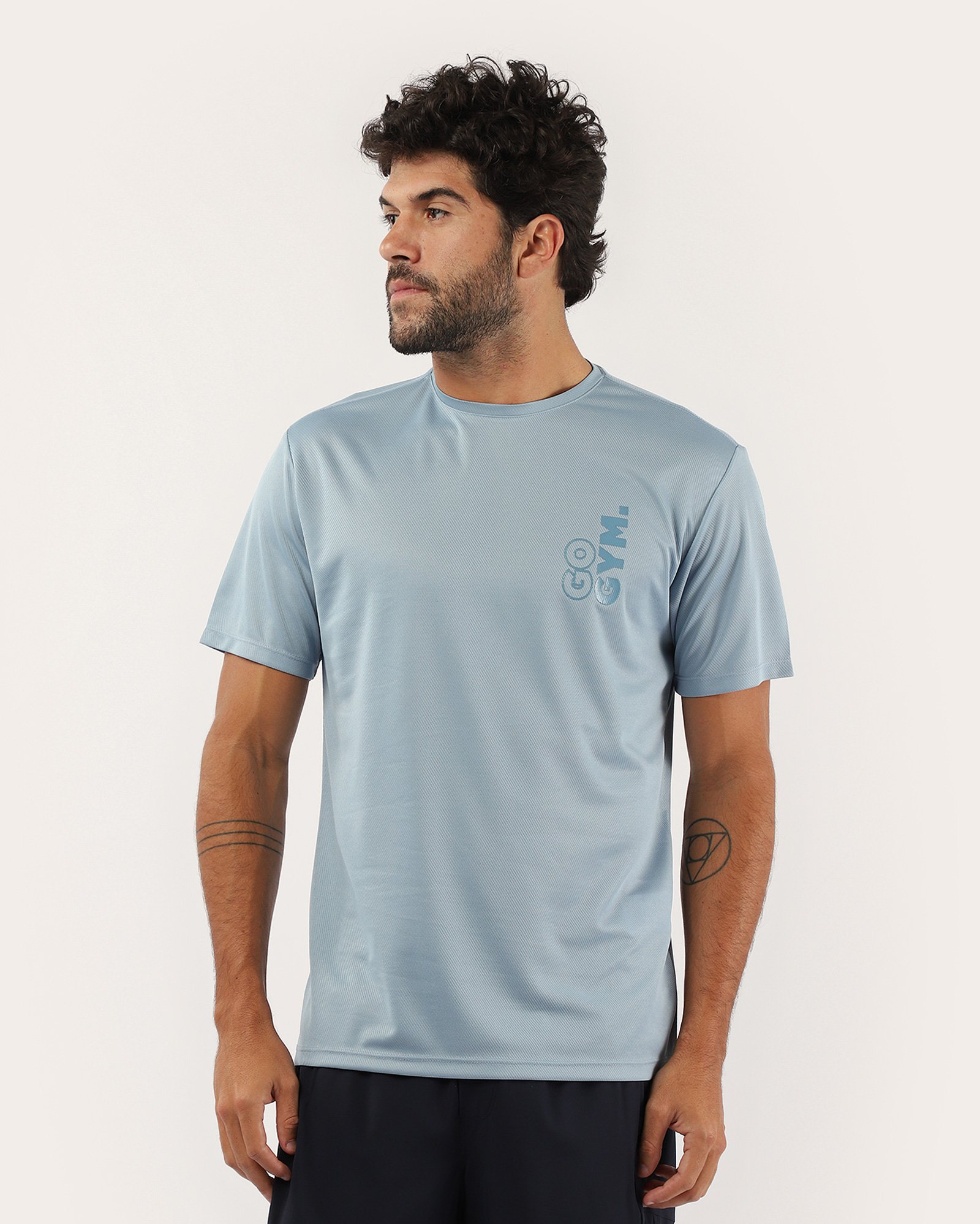 Camiseta masculina de treino regular go gym azul | Body Work