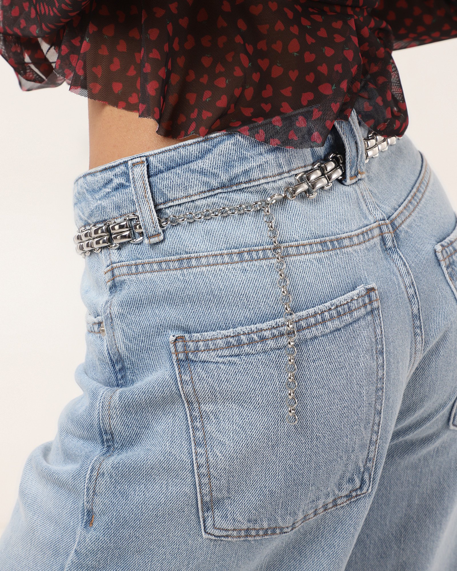 Cinto feminino corrente metálica prata | Accessori by Riachuelo