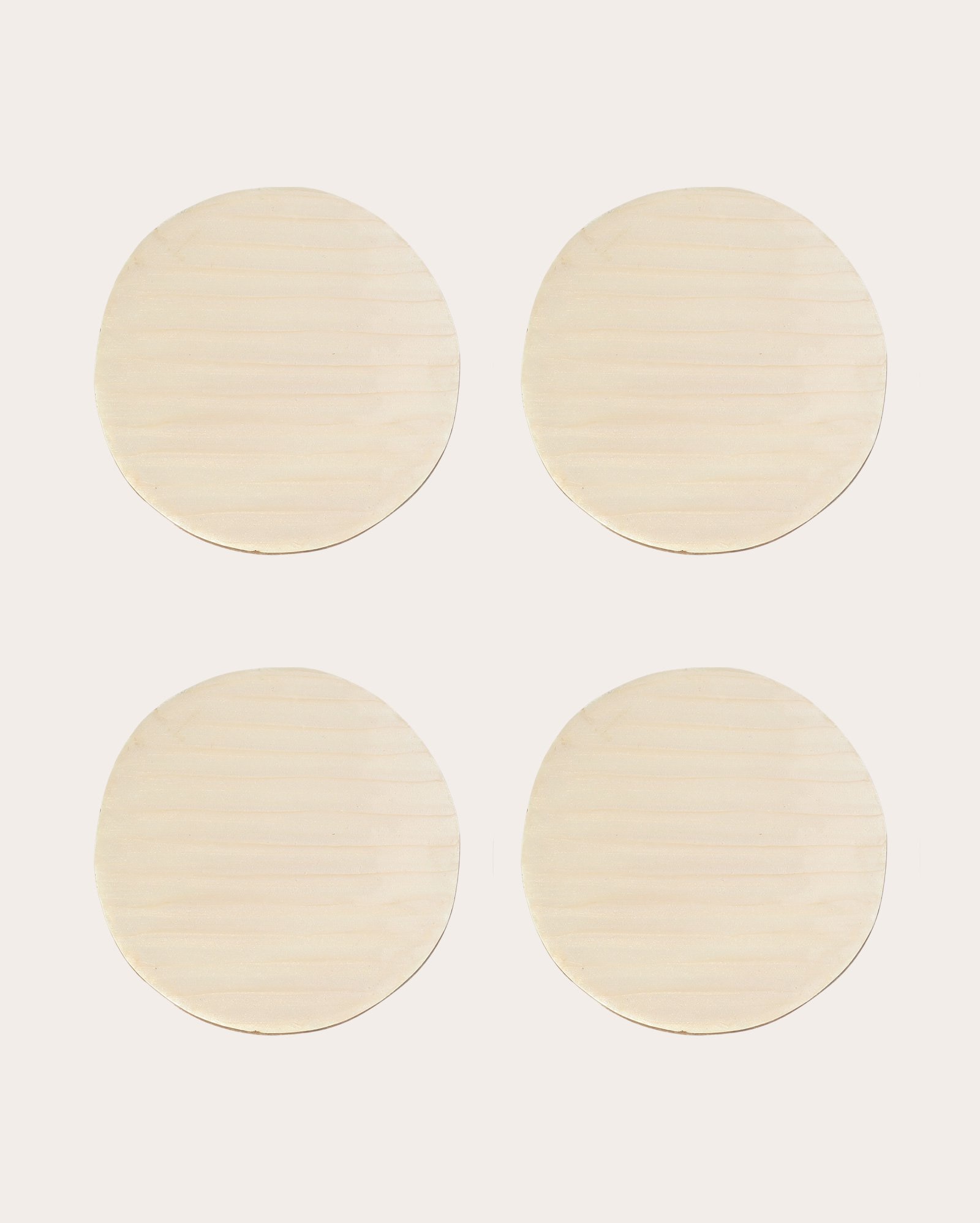 Kit porta-copos 4 peças madeira Oscar 10cm - bege | Casa Riachuelo