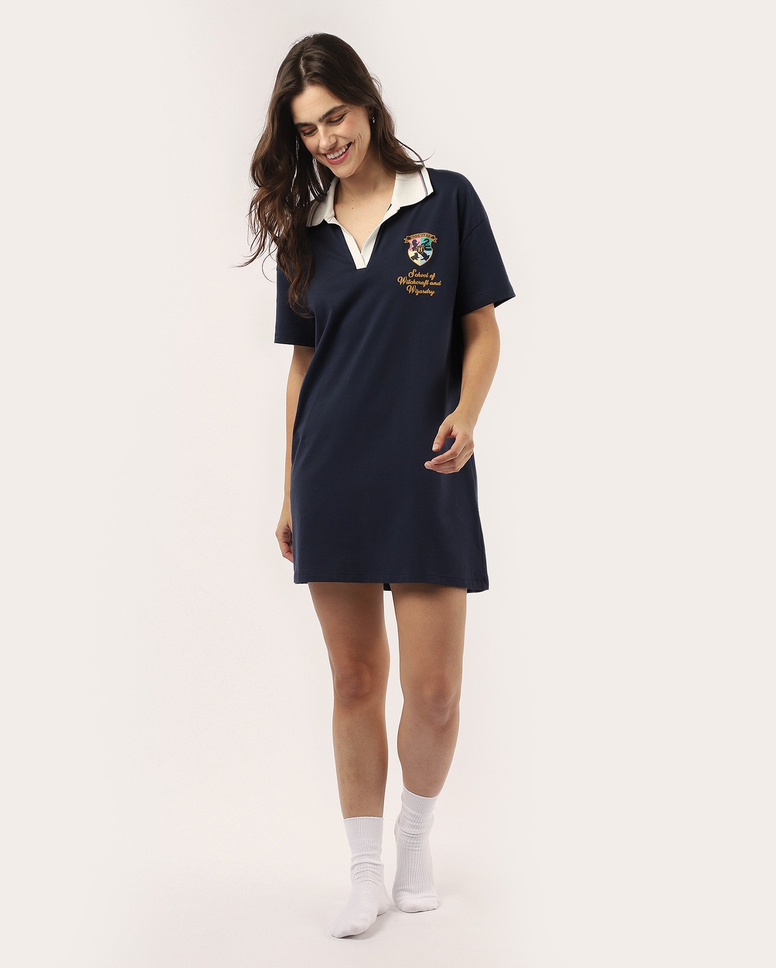 Camisola curta feminina Hogwarts Harry Potter azul | Warner Bros