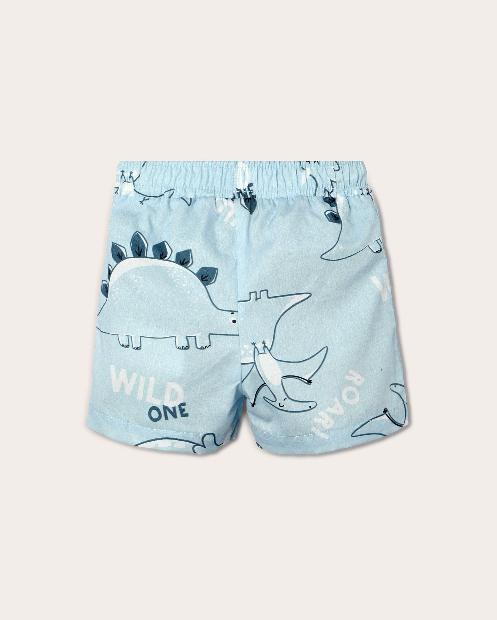 Shorts bebê com elástico estampa dinossauros azul claro — foto 3