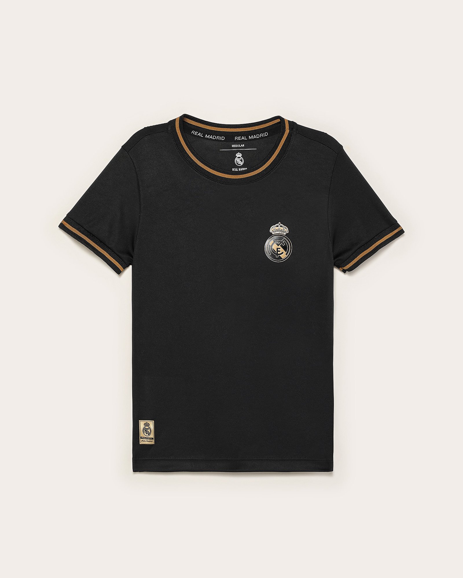 Camiseta infantil futebol Real Madrid C.F 4-10A preta