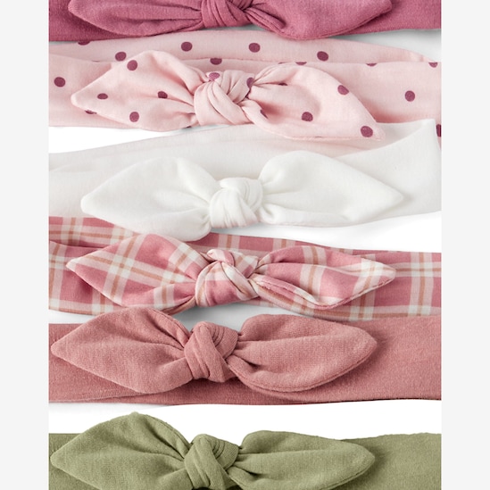 Kit faixa de cabelo 6 peças com laço multicor | Carter's