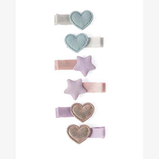 Kit presilha de cabelo bebê 3 pares coração estrela multicor | Carter's