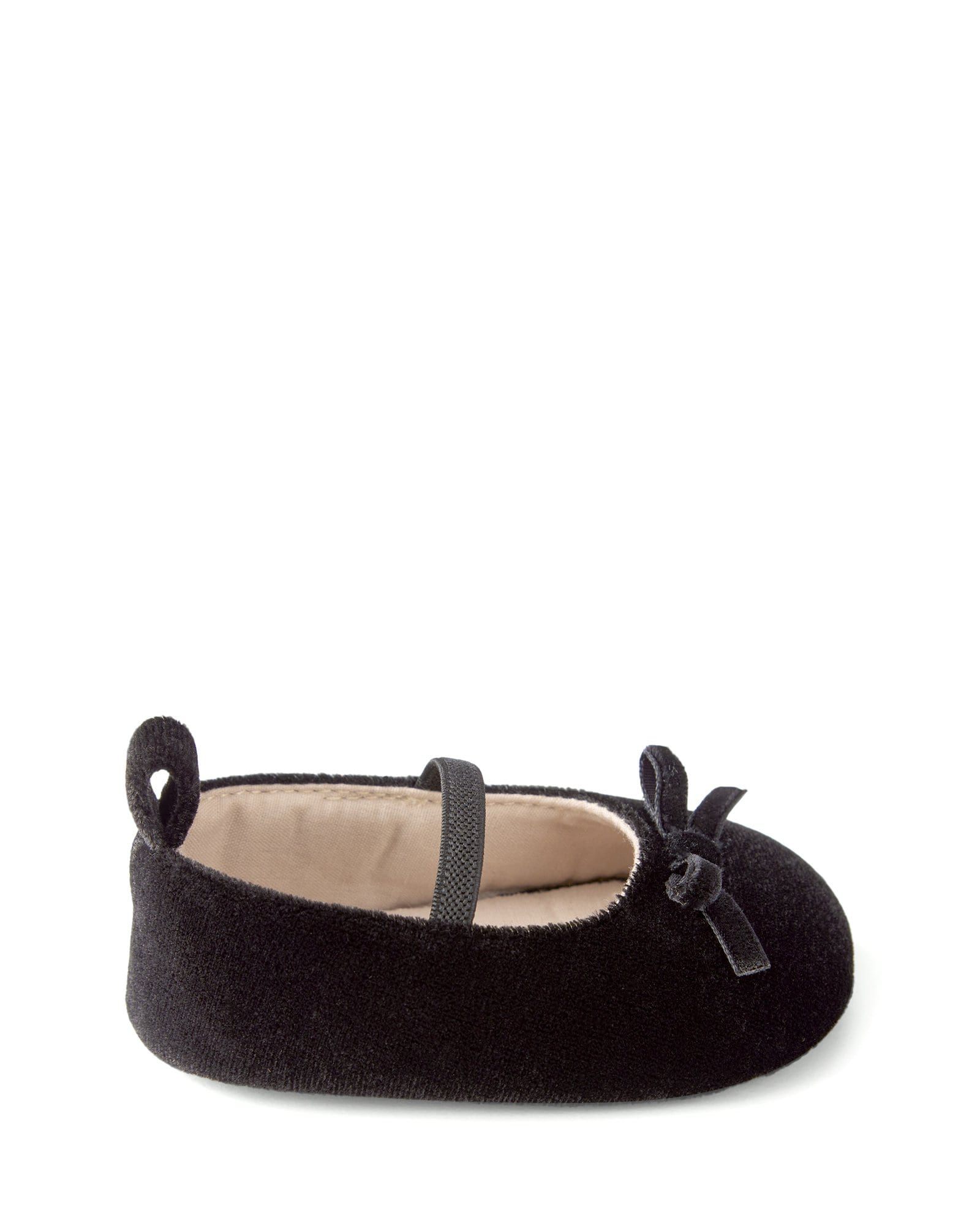 Sapato bebê com elástico e laço fleece preto | Carter's